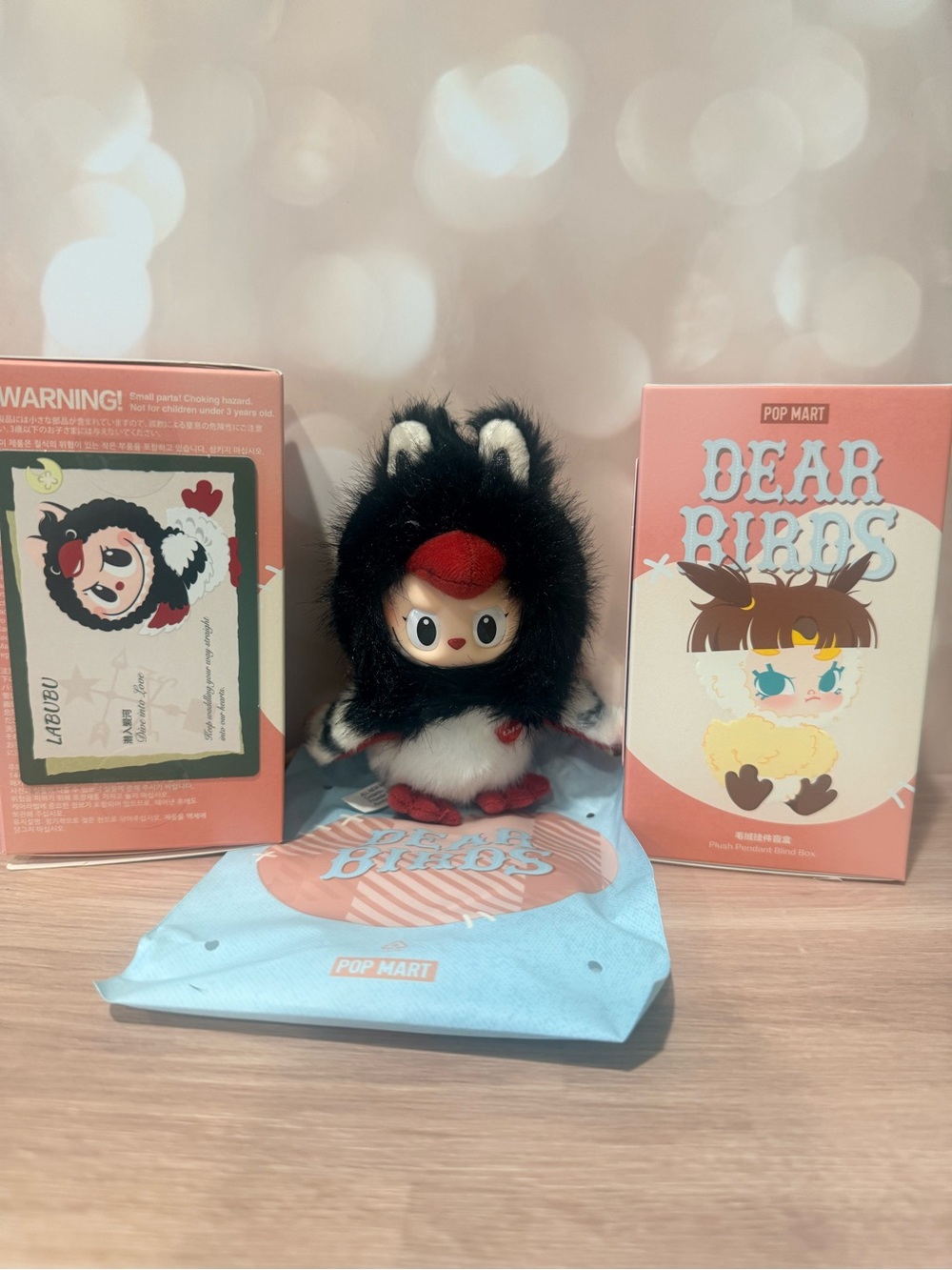 POP MART Dear Birds Plush Toy - Black & Red